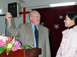 Photo courtesy Bibles For China. Left: Wendell Rovenstine